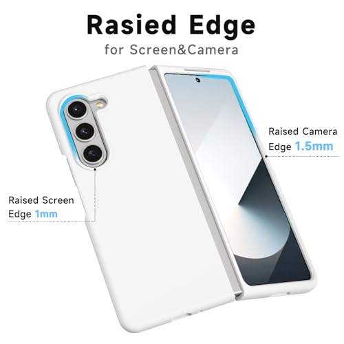 LoeoeL for Samsung Galaxy Z Fold 6 Phone Case Silicone, Minimalist Ultra Thin Slim Soft Rubber Solid Color Simple Cute Case for Women, Aesthetic Girly Plain Jelly Gel &Camera Cover Protection, White by LoeoeL - Used condition - Image 5