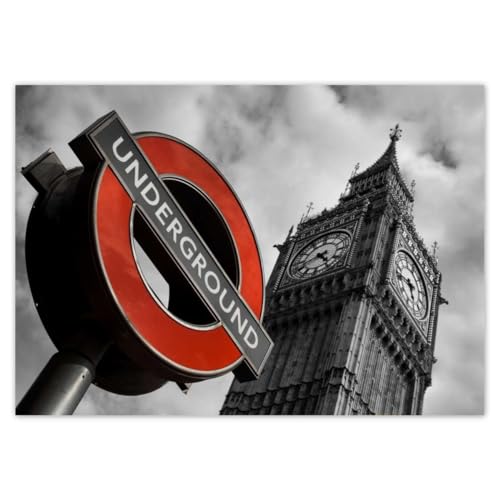 WTD H1155M_NS1A5 Stickers muraux Motif métro de Londres 21 x 14,80 cm