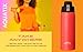 Aquatix (Bright Pop Orange, 21 Ounce) Pure Stainless Steel Double Wall Vacuum Insulated Sports Water Bottle with Convenient Flip Top - Keeps Drinks Cold for 24 Hours, Hot for 6 Hours