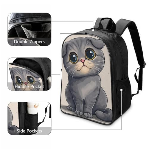Sac à dos chat 3D imperméable et léger pour écolier primaire 40cm - 3