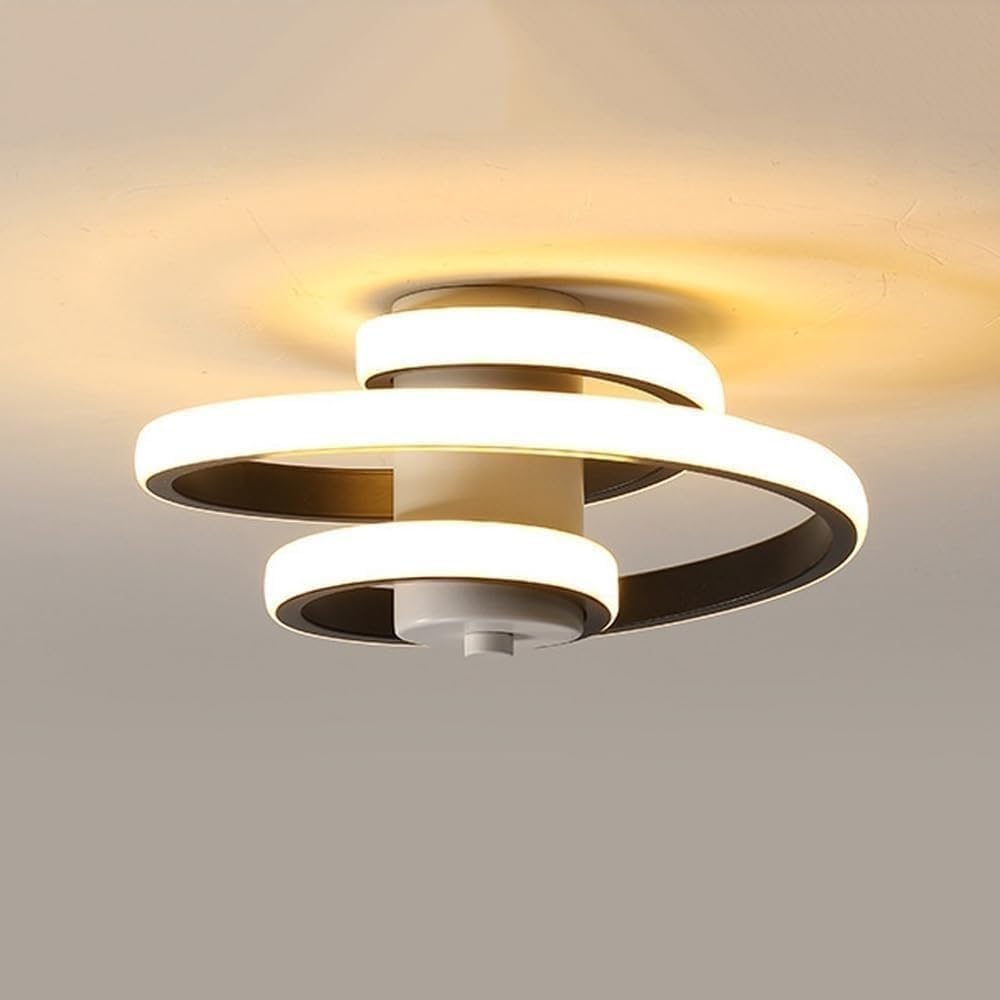 Plafonnier LED encastré noir et blanc en métal style nordique pour couloir