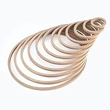 Macrame Hoops Paintable Wood MDF 12 Pieces , Flower Hoops Wreath Rings, Macrame Wall Hanging Crafts, DIY Wedding Wreath Decor, Dream Catcher