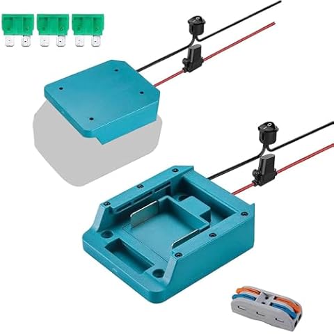 Power Wheels Battery Adapter Fit and Compatible for makita 18v Battery Power Mount Connector Adapter Dock Holder with 14 awg Wires Cover
