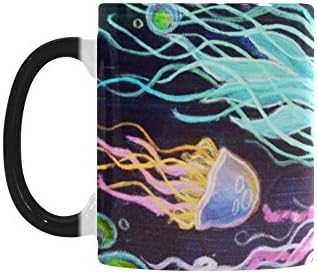 Cool Watercolor Jellyfish Color Changing Mug Morphing Coffee Mugs, Funny Xmas Christams Gift Mug - 11oz sizes