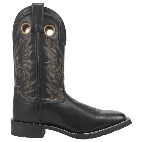 Image of Laredo Mens Kane Embroidered Square Toe Pull On Casual Boots Mid Calf - Black