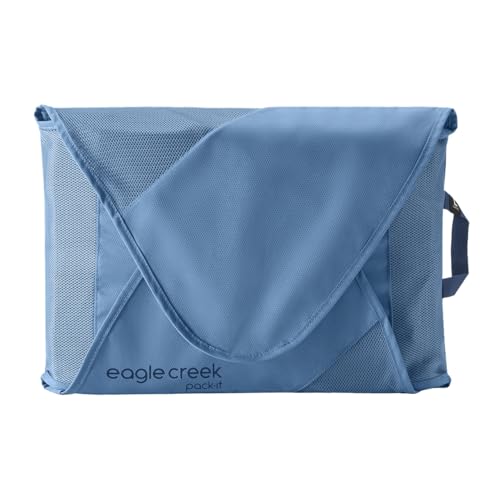 Eagle Creek Pack-It Original Garment Folder - Travel Garment Bag with Compression Wings to Maximize Luggage Space - Convenient Top Handle - Quick Drying Material - Blue Dawn - Large