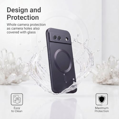 Image of amazon basics Premium Mag-Safe Case for Google Pixel 7A | Shockproof & Anti-Scratch Cover | Soft Silicone with Wireless Charging | Camera Lens Guard - Purple