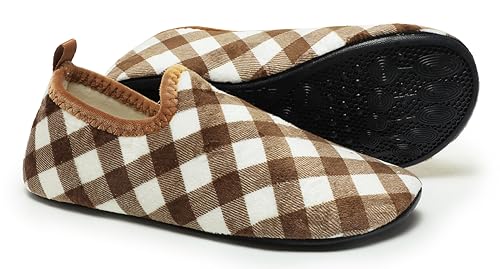 Image of QZKDM Lightweight Slip on Grip Indoor House Slippers Barefoot Non Slip Home Exercise Yoga Shoes for Men Women