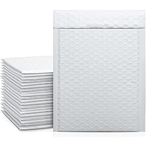 BESTEASY 100 Pack 6x9 Inch Poly Bubble Mailers Self Seal Packaging Bags Pure White Teal Bubble Mailers Shipping Envelope bag Cover