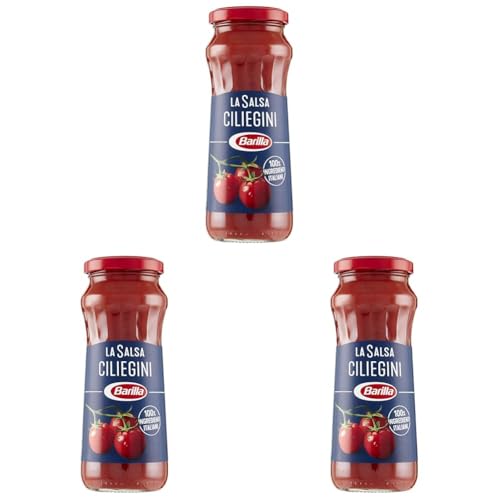 Barilla Salsa Pronta Ciliegini con Pomodori Ciliegini 100% Italiani, Senza Conservanti e Zuccheri Aggiunti, 300 g (Confezione da 3)
