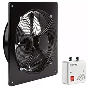 BVN VENTILATION SYSTEMS & ELECTRICAL MOTORS Industrie Ventilator Axiallüfter für Zu- Abluft Wand Regler Lüfter Gebläse Bdrax-K Axialventilator mit Drehzahlregler 230V 200mm 250mm 300mm 350mm (200)