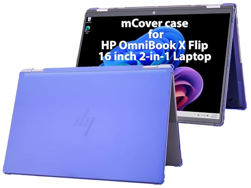 mCover Case ONLY Compatible for 16 2025+ HP OmniBook X Flip 16-ASxxxx 16-AUxxxx 16-ARxxxx 16-BExxxx 2-in-1 Windows Laptop PC (NOT Fitting Other HP Models)- Blue