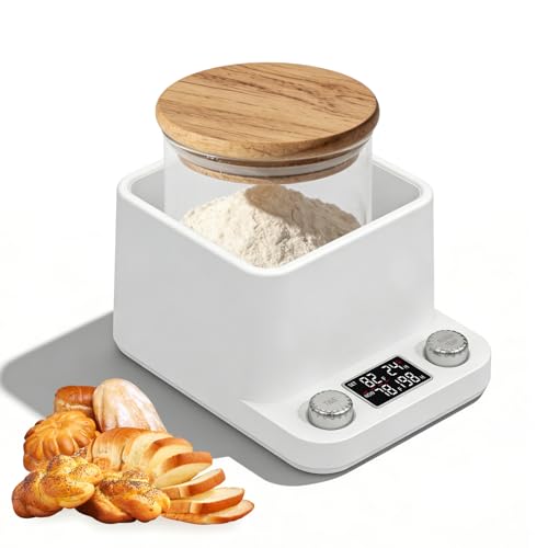 Chauffe-Levain, 235X185X140mm Réchauffeur de Levain, Tapis Chauffant pour Levain, Récipient Chauffant pour Levain pour Pâtisserie Maison Fermentation du Levain, Blanc, PP Matériau