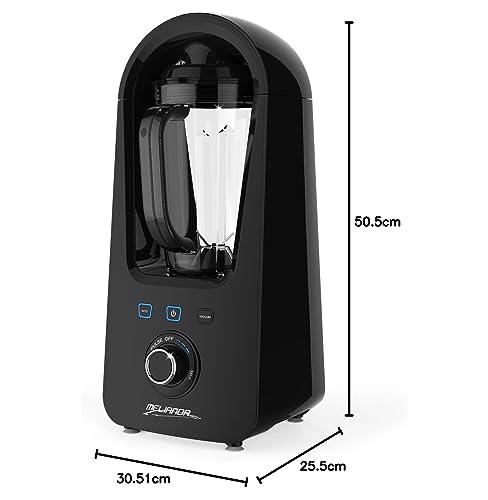 Foto von MELIANDA MA-18200 Vakuum Standmixer / Blender / Mixer, Smoothie Maker, 1,5 Liter Mixer Behälter, 6 Edelstahlklingen, 1 PS Motor, Ice-Crush, schwarz