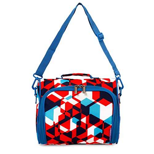 Image of J World Casey Womens Lunch Bag. Cute Insulated Lunch-Box for Teen Girls, Red Cubes
