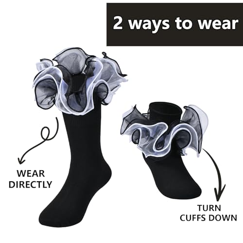 Toddler Baby Girls Ruffle Soft Double Frilly Lace Socks Kids Cute Ankle Cotton Dress Socks3