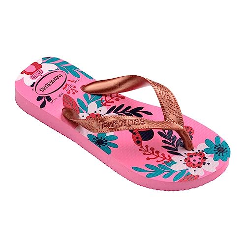 Havaianas Girl's Kid's Flores Sandal Eggplant/Rose Gold Flip-Flop2