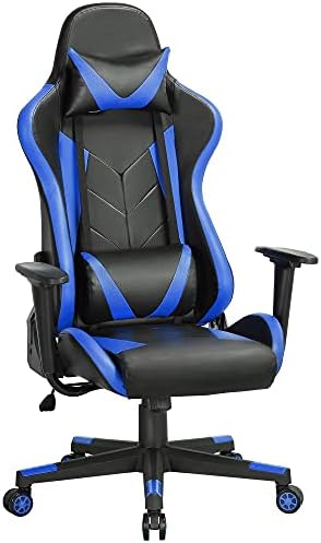 Yaheetech Ergonomics Gaming Chair Video Computer Gaming Chair High Back Swivel Racing Chair with Lumbar Back Support