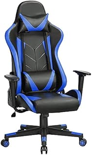 Yaheetech Ergonomics Gaming Chair Video Computer Gaming Chair High Back Swivel Racing Chair with Lumbar Back Support