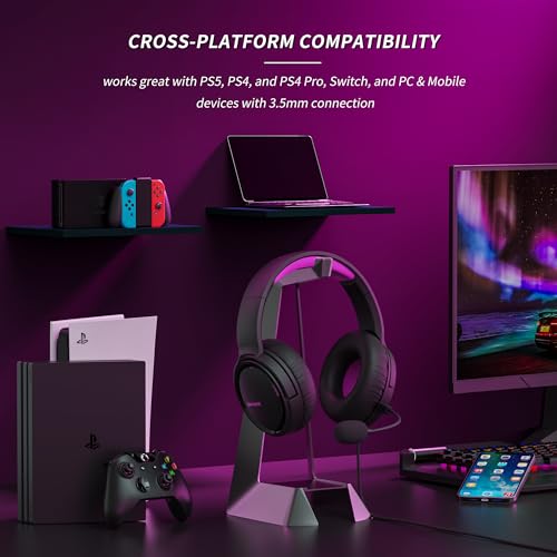 Image of BINNUNE Gaming Headset with Mic for PS4 PS5 Xbox Series X|S Xbox 1 PC NS, Wired Gaming Headphones with Microphone for PS 4|5 Xbox1