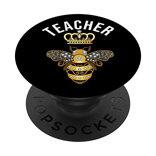 Queen Bee Teacher Crown Teacher Life Honey Hive Teacher Bee PopSockets PopGrip Intercambiable