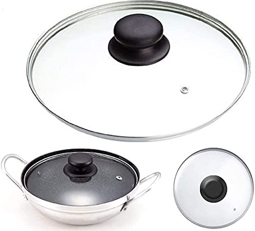 M.V. Trading Tempered Glass Lid, Cookware Glass Lid, 34cm (13.3858-Inches Inner Edge to Edge)