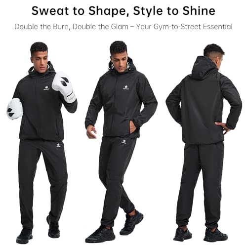 Image of HOTSUIT Sauna Suit for Men Weight Loss Sweat Suit Boxing Exercise Sweat Sauna Jacket Pants