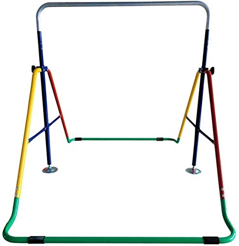 Kids Jungle Gym 4 In 1 Monkey Bar Playground Horizontal Gymnastics Bar, Deluxe Swing Set, Trapeze Rings And Basketball Net Adjustable Foldable #TOP5