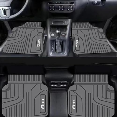 Alfombrillas antideslizantes para Fiat 500 y 500X estera de vehiculo impermeable de 4 piezas 3