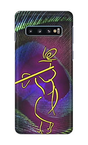 Image of PRINTFIDAA Lord Krishna On Peacock Feather Hard Back Cover for Samsung S10 Plus (6.4 inch), SM-G975F / DS, SM-G975U, SM-G975W Back Cover -(P6) KAT1007