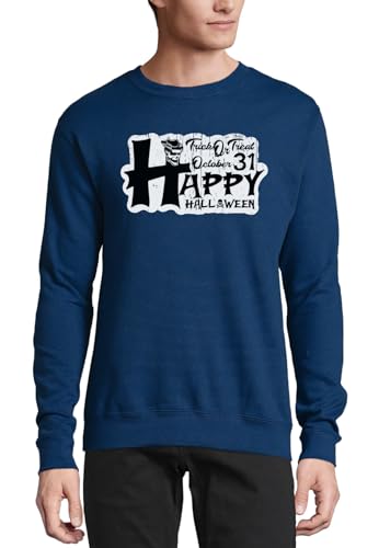 Pull Halloween cowboy skull coton bleu marine pour fêter le 31 octobre sans déguisement