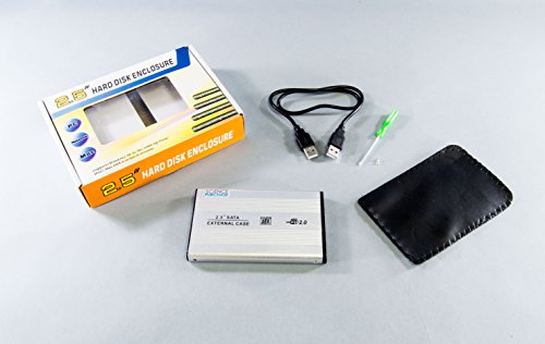 Caja externa SATA 2.5 pulgadas USB 2.0 aluminio plateada miniatura 7