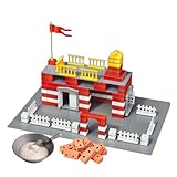 DIY Mini Haus BAU-Set – Kreatives Architektur- und Bastelprojekt mit Mini-Ziegeln & Zement | Realistisches Modellbau-Set zum Selberbauen für Familien (Braunes Haus) (Feuerwehr)
