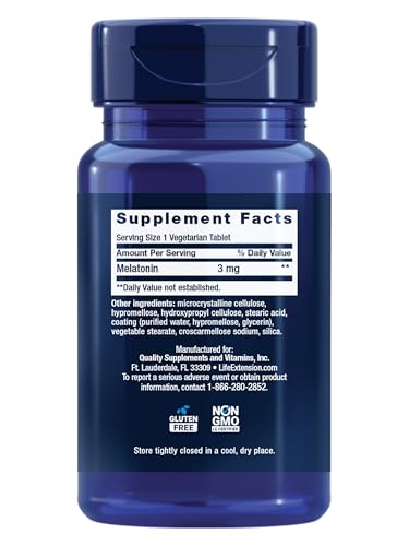 Image of Life Extension Melatonin 6 Hour Timed Release, 60 Vcaps 3 mg