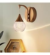 WillWant Globe Crystal Wall Lights,Modern Wall Sconce，Led Bubble Wall Lamp for Bathroom, Bedroom,...