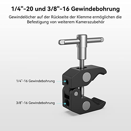 SMALLRIG 10 Zoll Magic Arm mit Super Clamp Large Crab Zangenclip – Ansicht 4