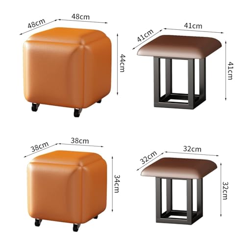 Chaise cube gigogne empilable avec repose-pieds à roulettes - 3