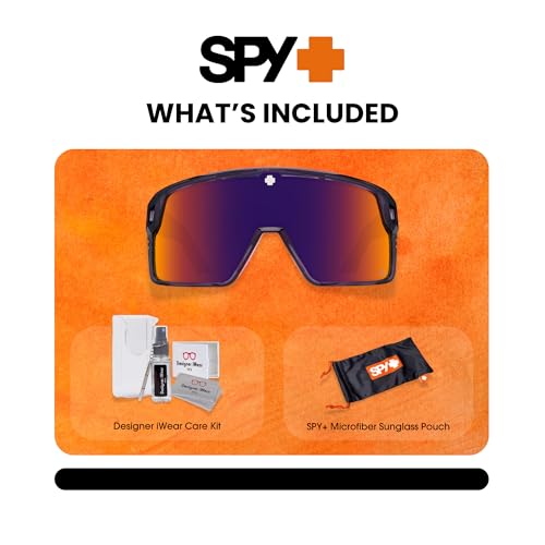 Spy Monolith 5050 62MM Cylindrical Shield Sunglasses for Men +BUNDLE with ACCESSORY EYEWEAR KIT2