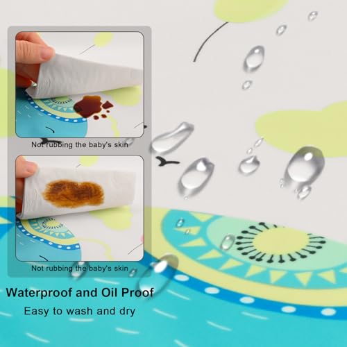 مريلة أطفال بأكمام طويلة، مريلة سموك بأكمام مقاومة للماء للأطفال الرضع والصغار من 6 إلى 36 شهرًا، قابلة لإعادة الاستخدام مع جيب لالتقاط الطعام (حوت أزرق)