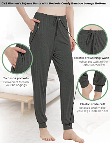 Image of GYS Women's Pajama Pants - Viscose Made from Bamboo, Joggers Pants with Pockets Comfy Lounge Sleep Pants Pj Bottoms