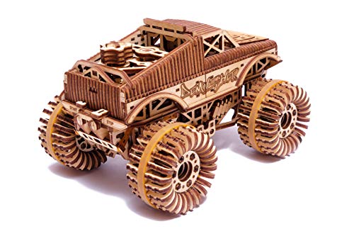 Wood Trick Monster Pickup Truck Car 3D Wooden Puzzles for Adults - Rides up to 18 feet - 8.3x6.3 in - Model Truck Kit to Build for Adults - Image 2