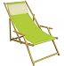 Sedia a Sdraio Color Pistacchio con braccioli in Faggio Chiaro e Cuscino Chiaro 10-306NKH