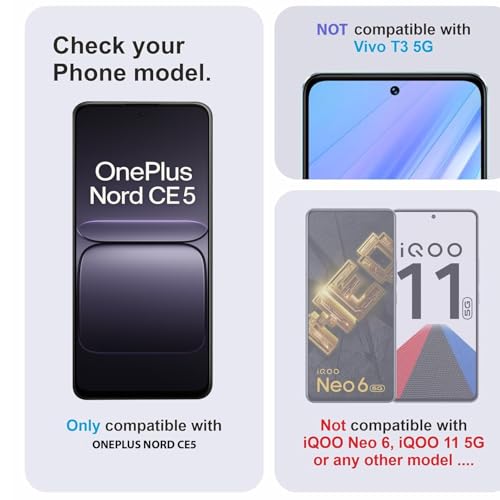 Image of Military-Grade Tempered Glass Screen Protector Compatible for NAME with Edge to Edge Coverage and Easy Self Installation kit (A-Oneplus Nord CE5 5G)