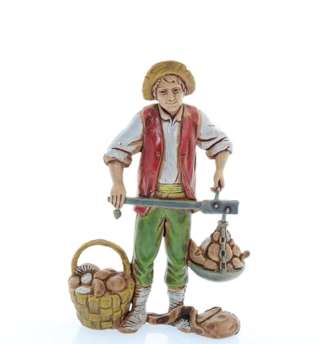 Moranduzzo Frutero con Balanza para Belén de 10 Cm Escala 1:20 - Figuras de Belén Indestructibles - Estilo 700', Pintura Acabada a Mano, Producto Oficial, Escultor M. Landi
