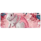 Alfombrilla de escritorio grande, alfombrilla extendida para mouse con base de goma antideslizante, 31.3 x 11.8 pulgadas, para juegos y oficina, bonito conejo estético