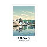 NKALFGH Bilbao - Lienzo decorativo de viaje, 30 x 45 cm