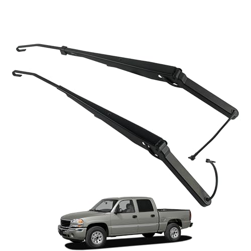 YzusGomumu 42694 42547 1 Pair Front Windshield Wiper Arm Compatible With 2002-2007 Cadillac Escalade ESV Chevrolet Silverado 1500 2500 3500 Tahoe GMC Sierra 1500 2500 3500 Yukon Replaces 15829647