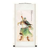 Amazon.co.jp: 掛け軸 開運画掛軸 関羽像 武財神 青龍偃月刀 人物画