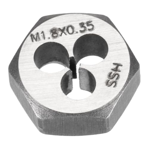 QUARKZMAN Sechskant-Schneideisen M1,8x0,35, Rechtshänder Gewindeschneideisen, Silber