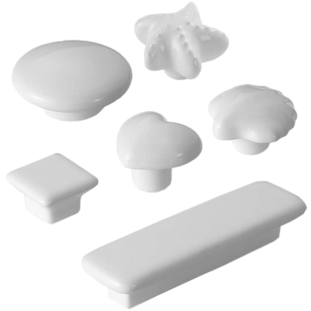 20 confezioni di maniglie da cucina in ceramica bianca per armadietti, cassetti, maniglie per camera da letto, armadietti, cassettiere, maniglie decorative, pomelli per porta